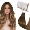 Hetto Tape Extensions Human Hair Brown 40 cm 50 g #6/8/14 Invisible Tape view 1