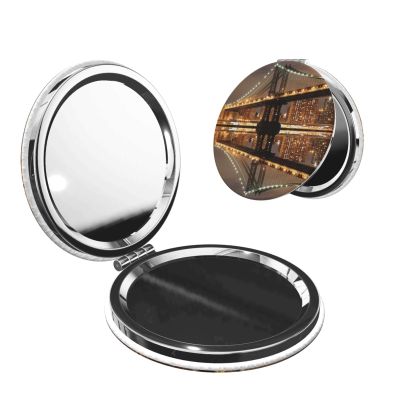WXWJSHMGC New York Manhattan Bridge Night Print Compact Makeup Mirror