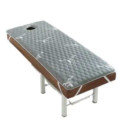 3 cm Non-Slip Latex Massage Table Mattress Pad with Face Hole, Gray 01, 185 x 70 cm