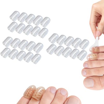 Jiexily Silicone Toe Protectors, Friction-Reducing Gel Toe Covers, Breathable, Soft, Transparent, for Women and Men, 30 Count