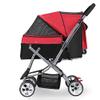 Foldable Pet Travel Stroller with Four Wheels and Storage Basket view 1