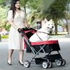 Foldable Pet Travel Stroller with Four Wheels and Storage Basket view 4
