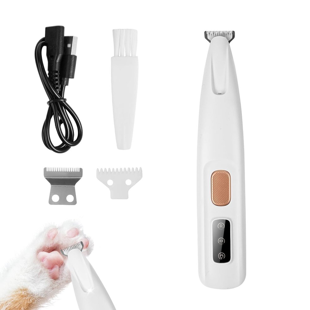 PawTrim Pro Pet Hair Trimmer with LED Light, Cordless, USB, IPX5 Waterproof