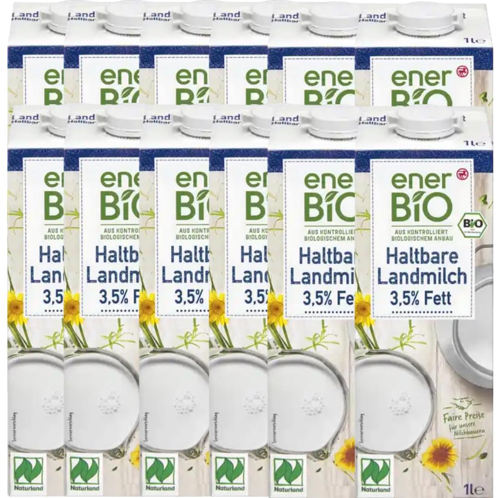 ENER UHT Farm Milk 3.5% Fat, 1 L, 12-Pack