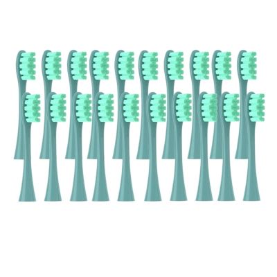 20 Replacement Brush Heads Compatible with Oclean Flow/X PRO Elite/X/One/Z1/F1, Green