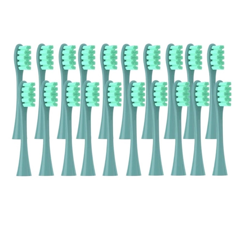 20 Replacement Brush Heads Compatible with Oclean Flow/X PRO Elite/X/One/Z1/F1, Green