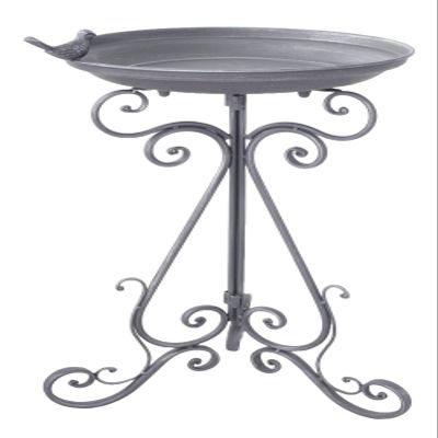 PALAZZO INT JARDIN DES PLANTES Decorative Birdbath, Patinated Iron, 70 cm H x 37 cm