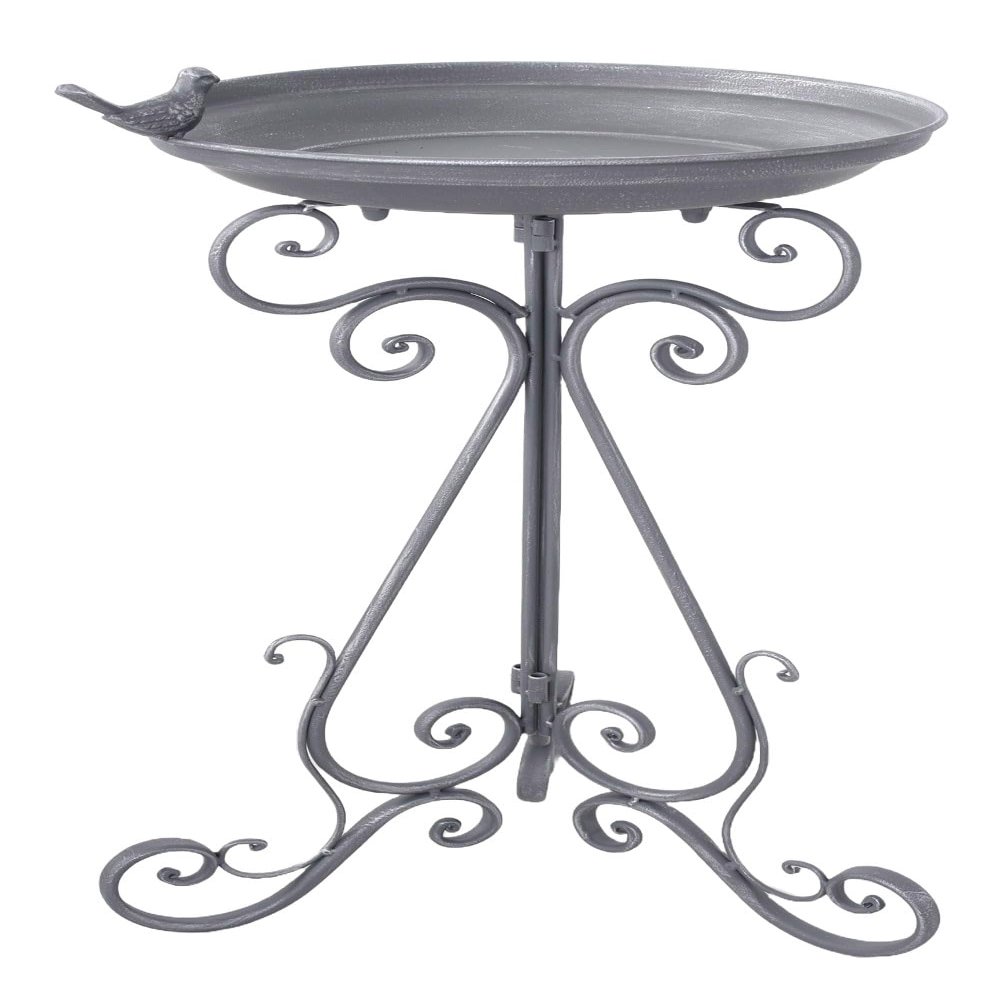 PALAZZO INT JARDIN DES PLANTES Decorative Birdbath, Patinated Iron, 70 cm H x 37 cm