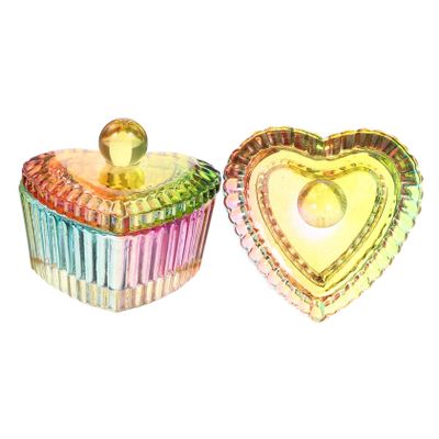 Professional Glass Manicure Cups, 2-Pack, with Lids