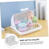 Baby Bottle Storage Holder with Lid, White PP, for Moms-to-Be view 3