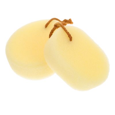 iplusmile 2-Pack Oval Shower Sponges, Yellow