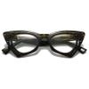 Lanomi Y2K Cat-Eye Reading Glasses, No Blue Light Filter, Thick Frame, HD Readers, Lightweight, Spring Hinges, Green, +2.5 view 1
