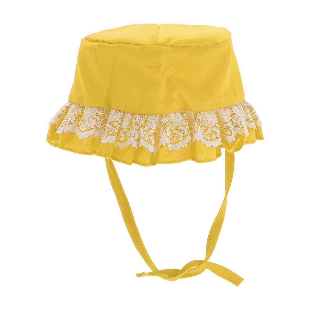 CAPASTEC Pet Bucket Hat for Dogs and Cats - Adjustable with Lace Trim - Yellow