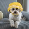 CAPASTEC Pet Bucket Hat for Dogs and Cats - Adjustable with Lace Trim - Yellow view 4