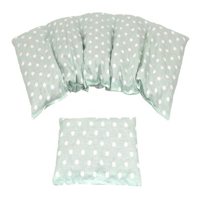 PNKTCHEN PUNKTE Cherry Pit Pillow Set of 2, 5-Chamber + Small, 51 × 21 cm, Heat/Cold Pack, Microwave/Oven (Mint Dots, 3. Wheat)