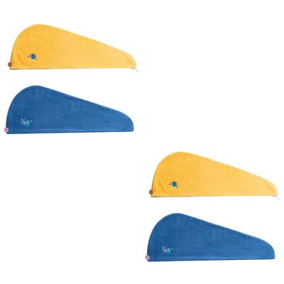 WRITWAA 2 Sets Fast-Drying Hair Towels, Ultra-Absorbent Hair Turbans for Women, Soft and Comfortable for After-Shower and Daily Use, 4 Pieces