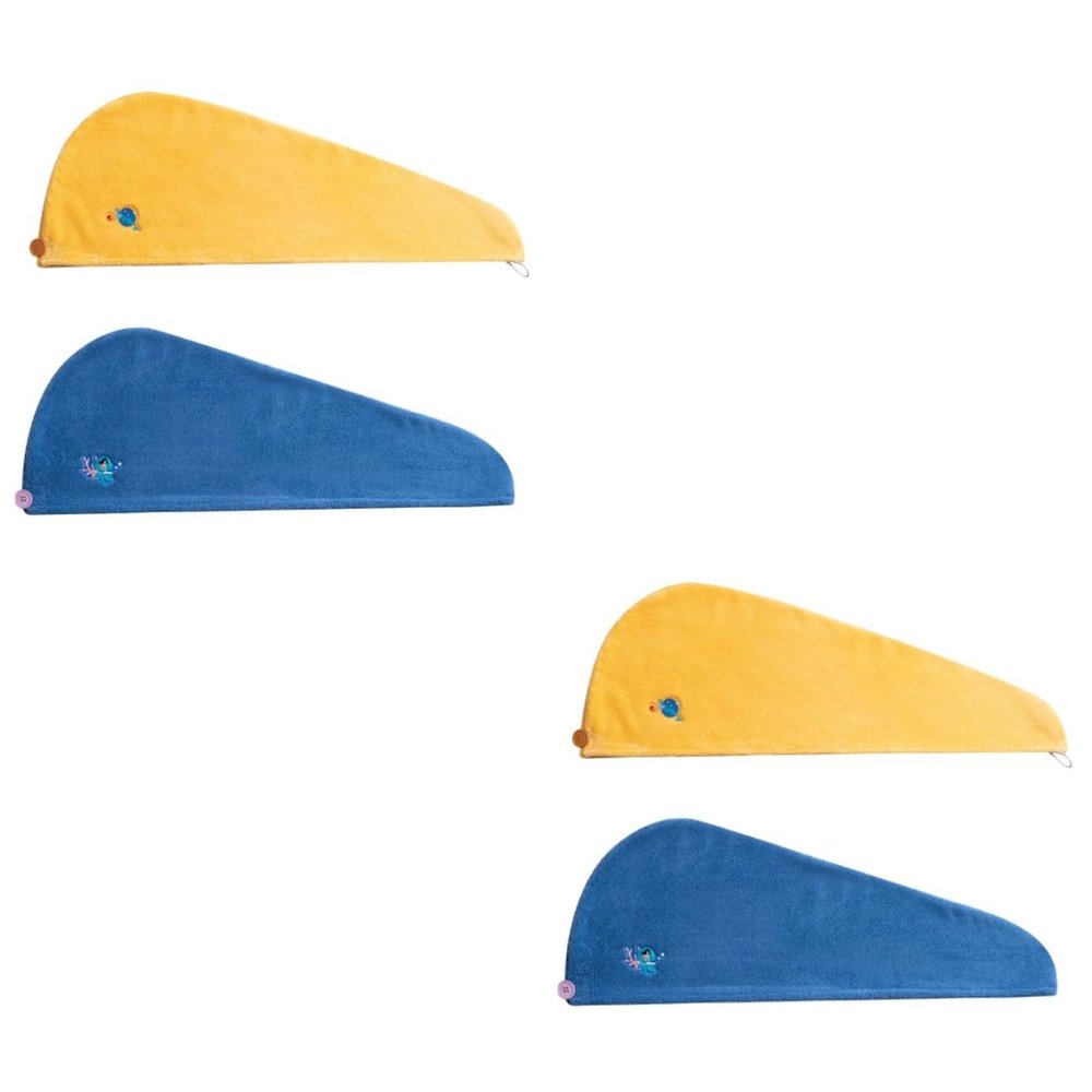 WRITWAA 2 Sets Fast-Drying Hair Towels, Ultra-Absorbent Hair Turbans for Women, Soft and Comfortable for After-Shower and Daily Use, 4 Pieces
