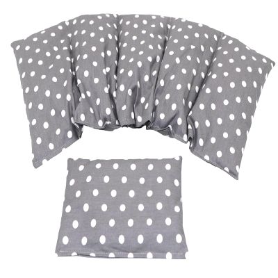 PNKTCHEN DOTS Cherry Pit Heat Pack Set of 2, 5-Chamber + Small, 51 x 21 cm, Gray Dots, Spelt