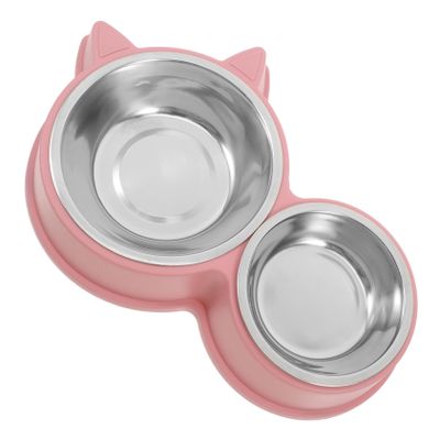 Supvox Elevated Double Pet Bowl with Removable Food and Water Bowls