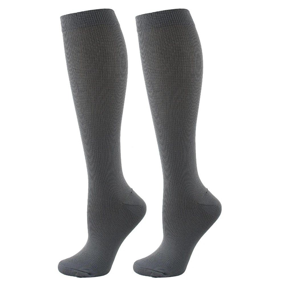 YXADGML Compression Socks, 2 Pairs, for Varicose Veins, Golf, Rugby, Running, Hiking, Sports, Fatigue, Driving, Travel and Flying, Women's and Men's (Gray, XXL)