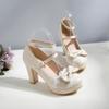 GYYZAYH Women's Vintage Chunky-heel Mary Jane Platform Lolita Shoes, Beige, EU 43 view 3