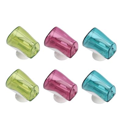 VALICLUD Wall-Mounted Toothbrush Caps with Suction Cups, 6-Pack, Plastic