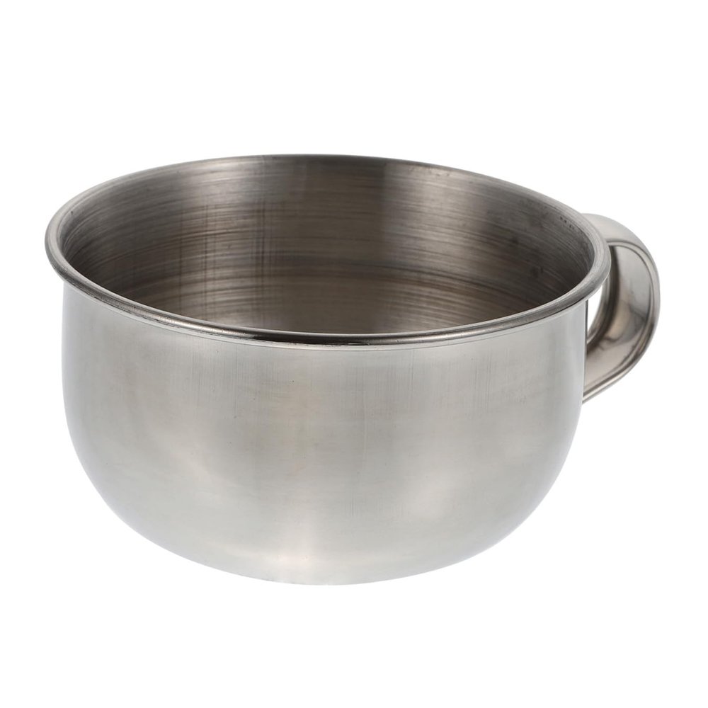 VALICLUD Stainless Steel Shaving Bowl for Men with Handle, Silver