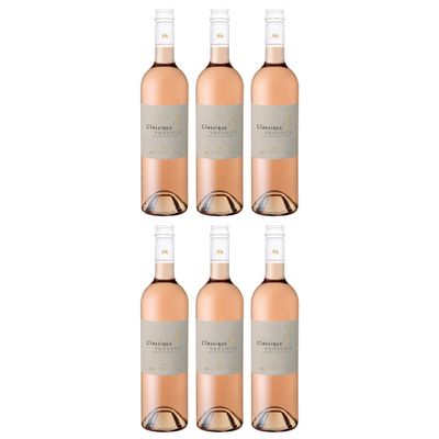 Marrenon Classique Ventoux Dry Rosé Wine, France with FeinWert E-Book (6 x 0.75 L)