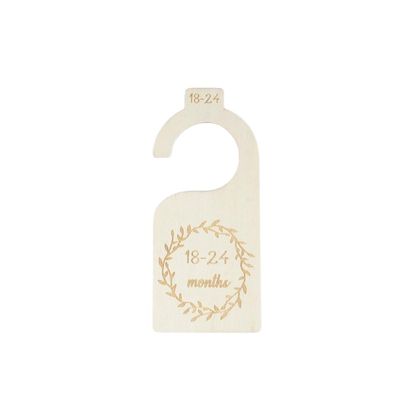 Wambere 10-Piece Wooden Baby Closet Dividers, 0–24 Months, Wood Color E