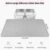 Bartuke XXL Cat Litter Mat, 50''x35'' Silicone Litter Catcher (Gray) view 2