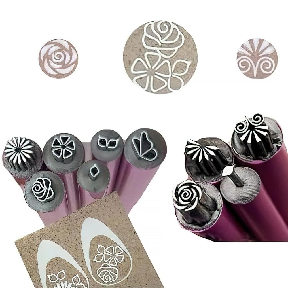 Nail Art Stamping Pens, 10-Piece Set with Floral and Geometric Tips