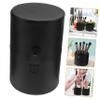 Portable Black PU Makeup Brush Case with Lid view 3