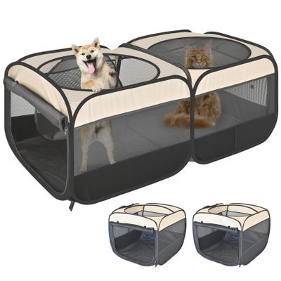 2-in-1 Pop-Up Pet Playpen, Detachable into 2 Separate Pens