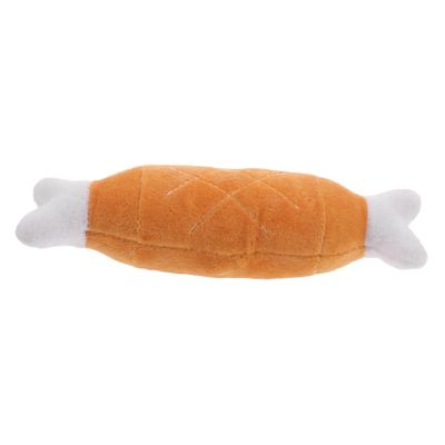 VANZACK Plush Dog Chew Toy, Chicken Leg Shape, Squeaky Interactive Toy for Puppies and Small Dogs