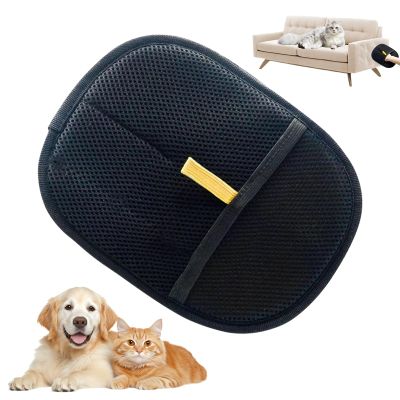 Kaezuy Dual-Sided Pet Hair Removal Glove for Dogs & Cats - Reusable Black Yellow