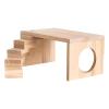 Hamster Hideout | Wooden Small-Animal House with Cave Ladder | Natural Platform for Guinea Pigs, Gerbils, Mice & Blue-Breasted Quail view 1
