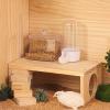 Hamster Hideout | Wooden Small-Animal House with Cave Ladder | Natural Platform for Guinea Pigs, Gerbils, Mice & Blue-Breasted Quail view 2