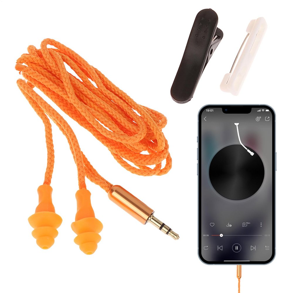 Rrlihjgu Earplug Headphones for Work with Clips, 100 dB
