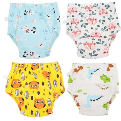 Kisangel 4-Pack Cotton Potty Training Pants, Washable and Elastic, for Toddlers