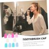 FOYTOKI 10-Pack Silicone Toothbrush Covers for Travel and Picnics view 3