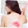 Pink Silicone Shower Brush with Long Handle view 4
