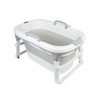 Foldable Portable Kids' Bathtub with Storage, 99 x 62 x 52.9 cm, Gray
