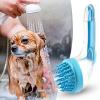 Dog Bath Brush - Pet Care Massage Brush with Shampoo Dispenser view 3