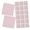Pink Checkered Paper Napkins, 40 Count, Wavy Edge view 1