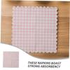 Pink Checkered Paper Napkins, 40 Count, Wavy Edge view 3