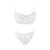 Women's Transparent Lace Lingerie Set with Tank Top and Panties, White, L view 2
