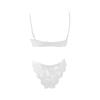 Women's Transparent Lace Lingerie Set with Tank Top and Panties, White, L view 3