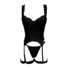 Women's Feminine Velvet Heart-Shaped Teddy Corset with Straps (Black, L) view 4