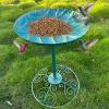 Outdoor Decorative Metal Bird Bath, Garden Statue and Water Feeder view 3