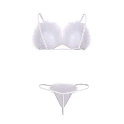 Generic Nylon Lingerie Set with V-Neck Lace Camisole and Shorts (C-White, S)